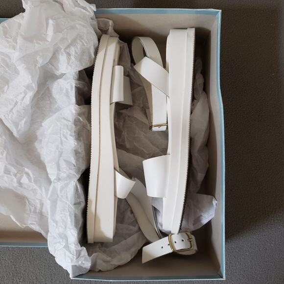 Seychelles Note To Self Sandals in White Leather Size 6 SEYC-WZ572 Ankle Strap - Picture 4 of 15